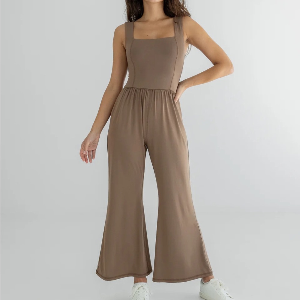 Imbodhi Mari Jumpsuit in Taupe size M
